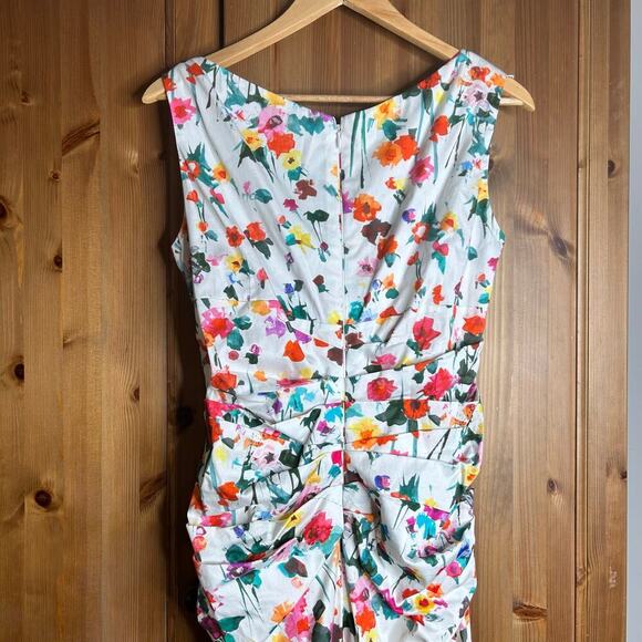 Talbot Runhof Floral Midi Dress Women’s 14 Sleeveless Cocktail Easter Spring - Picture 7 of 8